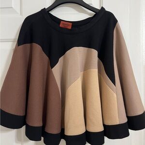Missoni Italy Wool Silk Colorblock Flared skirt/poncho Rare Archival size 38